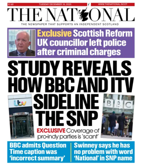 Cover of The National (Scotland)