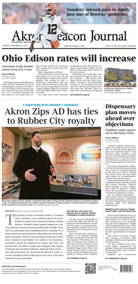 Cover of Akron Beacon Journal