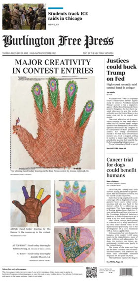 Cover of Burlington Free Press