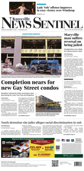 Cover of Knoxville News Sentinel