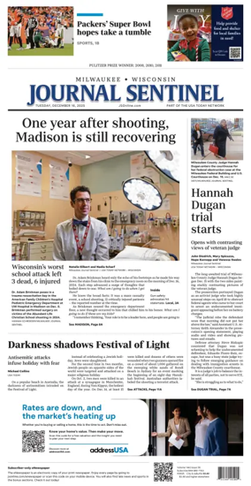 Cover of Milwaukee Journal Sentinel