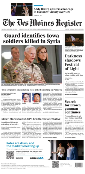 Cover of The Des Moines Register