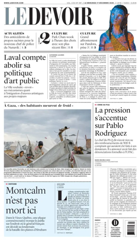 Cover of Le Devoir