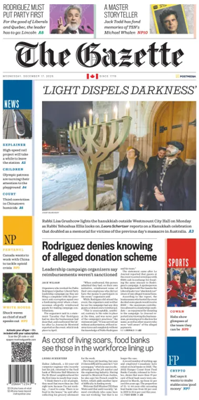 Cover of Montreal Gazette