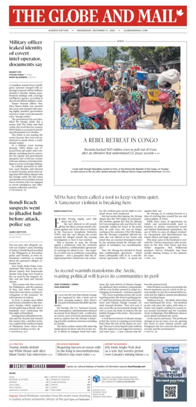 Cover of The Globe and Mail (Alberta Edition)