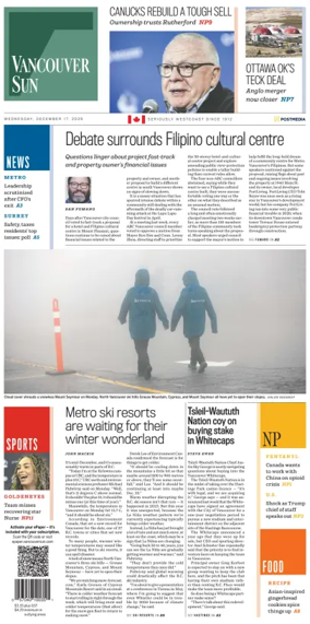 Cover of Vancouver Sun