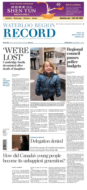 Cover of Waterloo Region Record