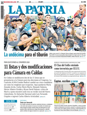 Cover of La Patria (Colombia)