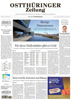 Cover of Ostthuringer Zeitung (Saale-Holzland-Kreis)