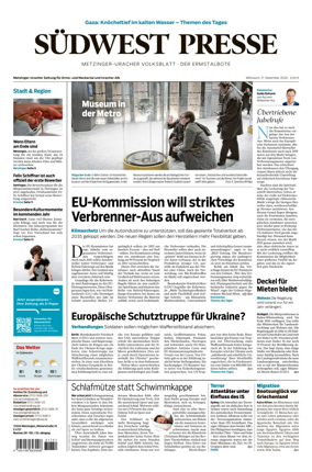 Cover of Sudwest Presse - Metzinger Uracher Volksblatt - Der Ermstalbote