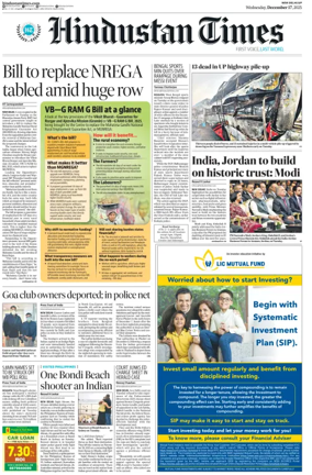 Cover of Hindustan Times (West UP)