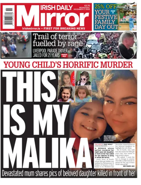 Cover of Irish Daily Mirror