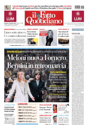 Cover of Il Fatto Quotidiano