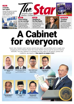 Cover of The Star Malaysia