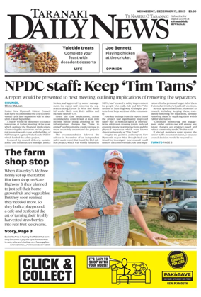 Cover of Taranaki Daily News