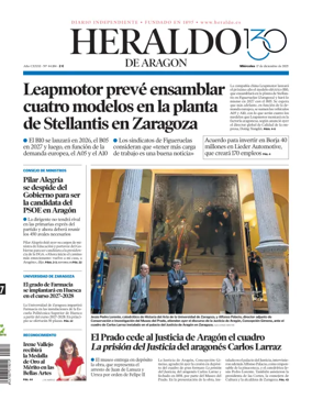 Cover of Heraldo de Aragón