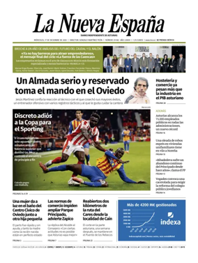 Cover of La Nueva España (Occidente)