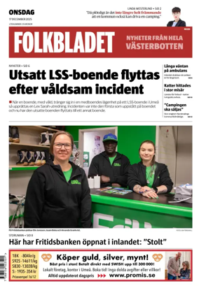 Cover of Folkbladet Västerbotten