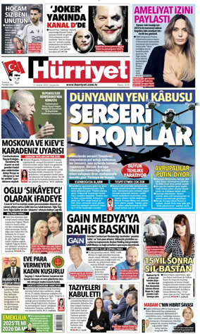 Cover of Hurriyet Print Edition
