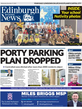 Cover of Edinburgh Evening News