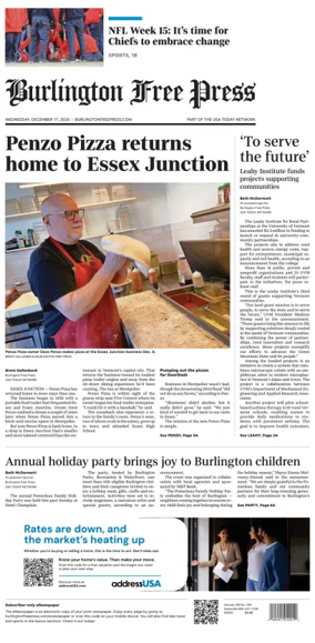 Cover of Burlington Free Press