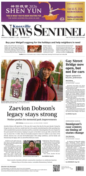 Cover of Knoxville News Sentinel