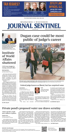 Cover of Milwaukee Journal Sentinel