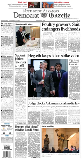 Cover of Northwest Arkansas Democrat-Gazette