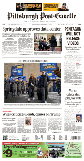 Cover of Pittsburgh Post-Gazette