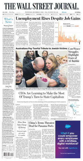 Cover of The Wall Street Journal