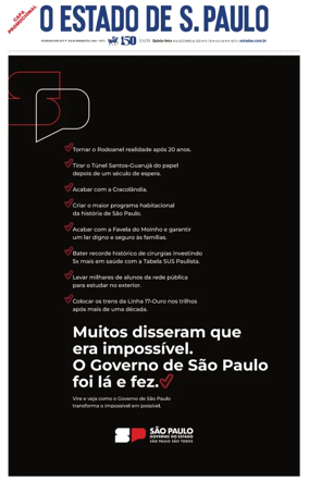 Cover of O Estado de S. Paulo