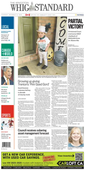 Cover of Kingston Whig-Standard