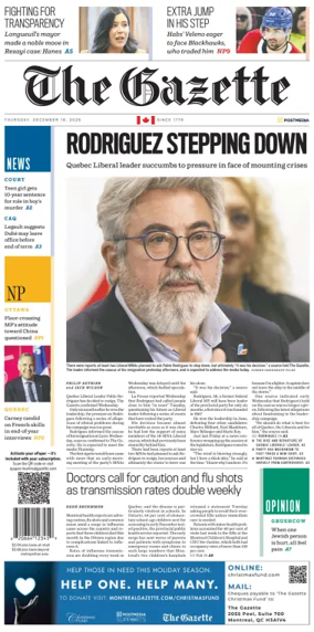Cover of Montreal Gazette
