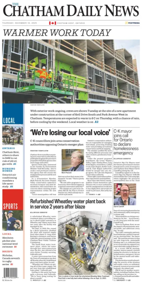 Cover of The Chatham Daily News