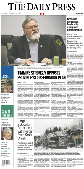 Cover of The Daily Press (Timmins)