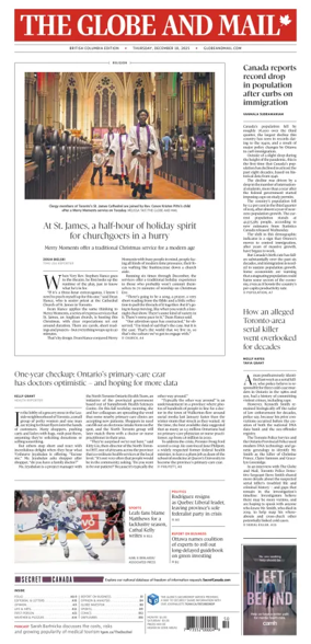 Cover of The Globe and Mail (BC Edition)