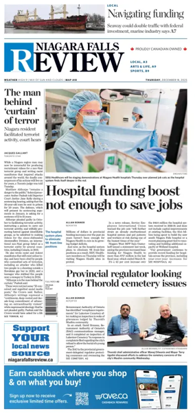 Cover of The Niagara Falls Review