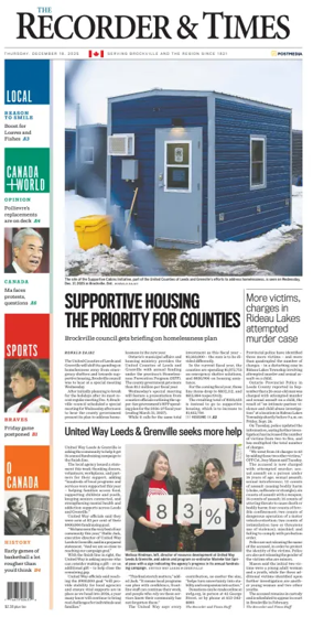 Cover of The Recorder & Times (Brockville)