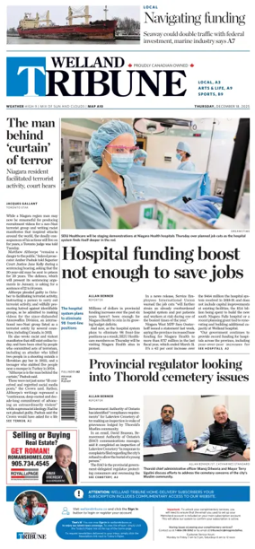 Cover of The Welland Tribune