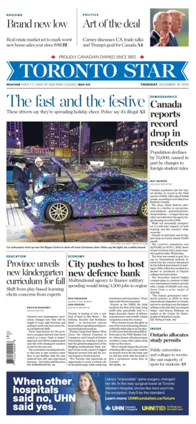 Cover of Toronto Star