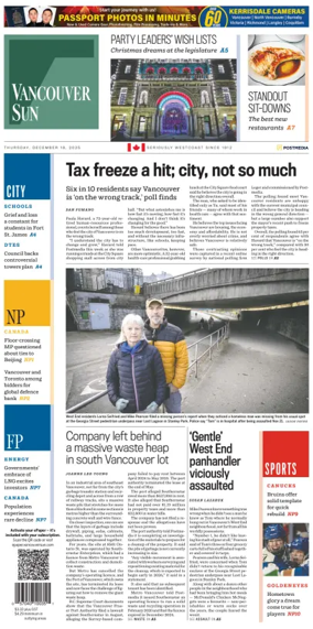 Cover of Vancouver Sun