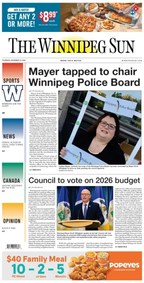Cover of Winnipeg Sun