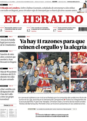 Cover of El Heraldo (Colombia)