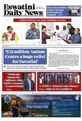 Cover of Eswatini Daily News