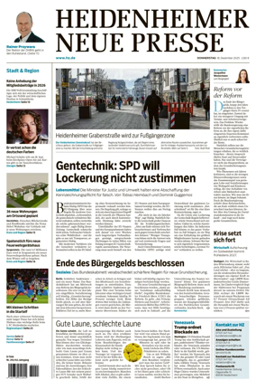 Cover of Heidenheimer Neue Presse