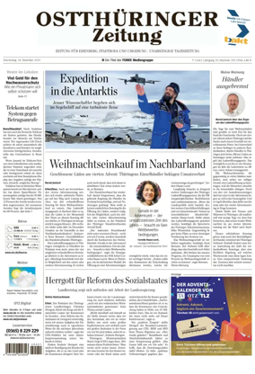 Cover of Ostthuringer Zeitung (Saale-Holzland-Kreis)