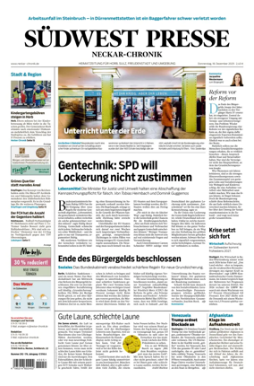 Cover of SUDWEST PRESSE - Neckar-Chronik