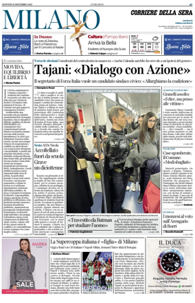 Cover of Corriere della Sera (Milano)