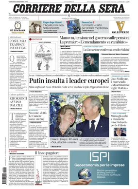 Cover of Corriere della Sera