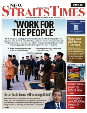 Cover of New Straits Times